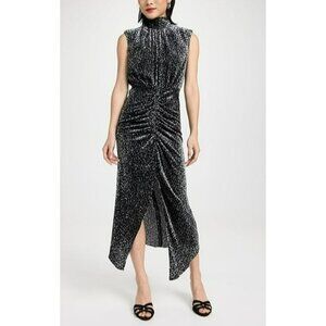 NEW Ramy Brook Velvet Lennon Leopard Chic Fall Midi Dress 4 Cocktail Career Sexy